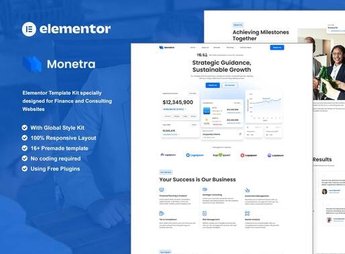 Monetra – Finance and Consulting Elementor Template Kit