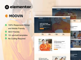 Moovin – Moving Company Elementor Pro Template Kit