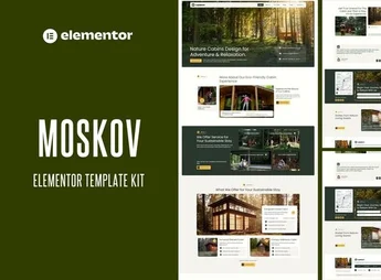 Moskov – Eco-Friendly Cabin Rental Adventure Elementor Template Kit