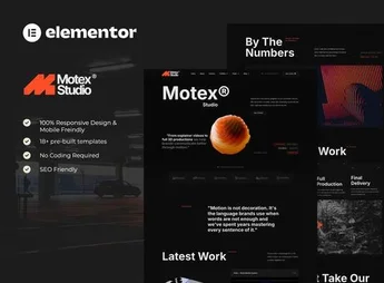 Motex – Motion Graphics & 3D Animation Studio Elementor Pro Template Kit