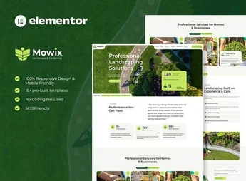 Mowix – Landscaping & Gardening Elementor Pro Template Kit