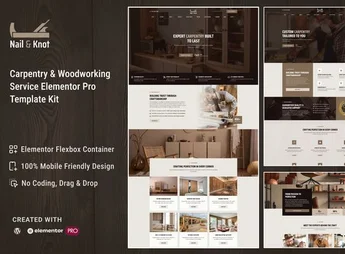 Nail&Knot – Carpentry & Woodworking Service Elementor Pro Template Kit