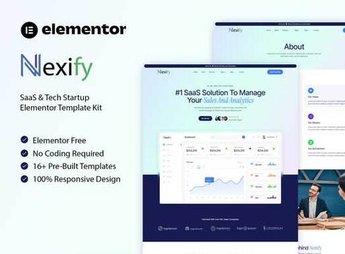 Nexify – SaaS & Tech Startup Elementor Template Kit