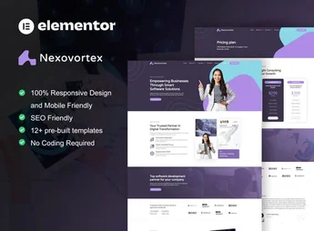 Nexovortex – Software Company Elementor Pro Template Kit