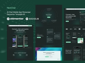 NextChat – AI Chat Mobile App Showcase Elementor Template Kit