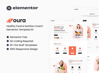 Noura – Healthy Food & Nutrition Coach Elementor Template Kit