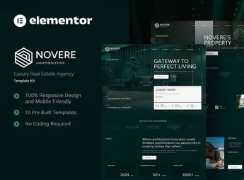 Novere – Luxury Real Estate Agency Elementor Template Kit
