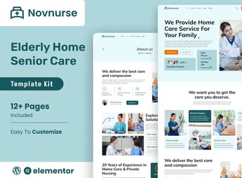 Novnurse – Elderly & Senior Care Services Elementor Template Kit