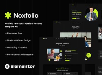 Noxfolio – Personal Portfolio Resume Elementor Template Kit