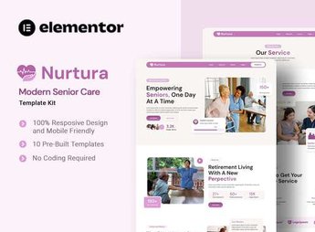 Nurtura – Modern Senior Care Elementor Template Kit