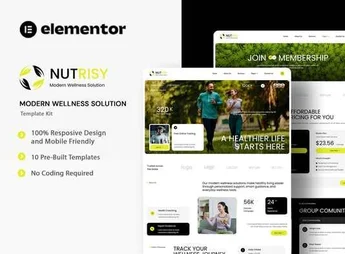 Nutrisy – Modern Wellness Solution Elementor Template Kit
