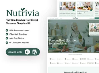 Nutrivia – Nutrition Coach & Nutritionist Elementor Template Kit