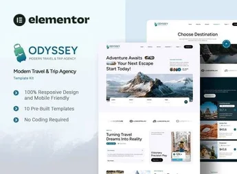 Odyssey – Modern Travel & Trip Agency Elementor Template Kit