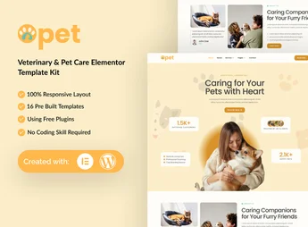 Opet – Veterinary & Pet Care Elementor Template Kit