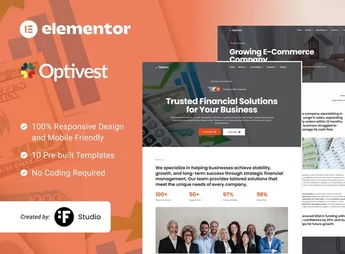 Optivest – Financial & Investment Elementor Template Kit