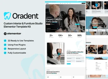 Oradent – Cosmetic Dental Clinic Elementor Template Kit