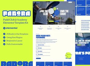 Padora — Padel Club & Academy Elementor Template Kit