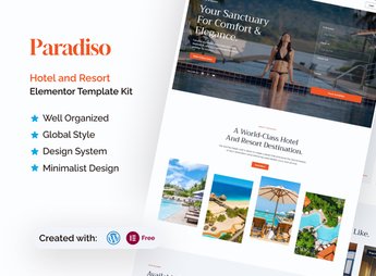Paradiso – Hotel & Resort Elementor Template Kit