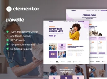 Pawelle – Veterinary & Pet Care Elementor Pro Template Kit