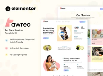 Pawreo – Pet Care Services Elementor Template Kit