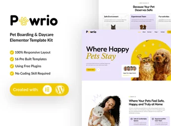 Pawrio – Pet Boarding & Daycare Elementor Template Kit