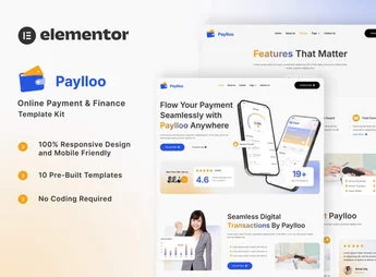 Paylloo – Online Payment & Finance Elementor Template Kit
