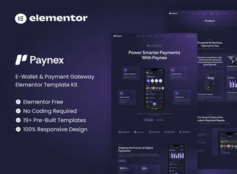 Paynex – E-Wallet & Payment Gateway Elementor Template Kit