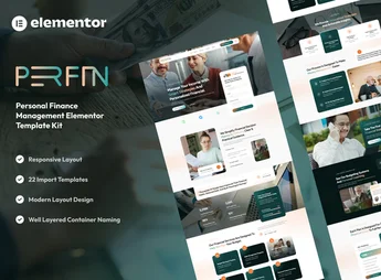 Perfin – Personal Finance Management Elementor Template Kit