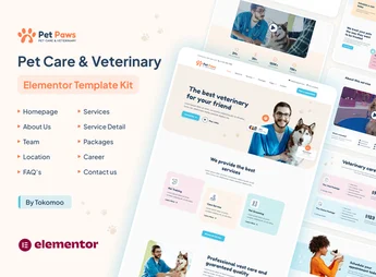 Pet Paws – Pet Care & Veterinary Elementor Template Kit