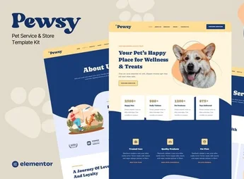 Pewsy – Pet Service & Store Elementor Template Kit