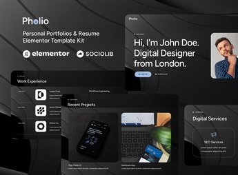 Pholio – Personal Portfolios & Resume Elementor Template Kit