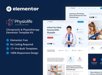 Physiolife – Chiropractic & Physiotherapy Elementor Template Kit