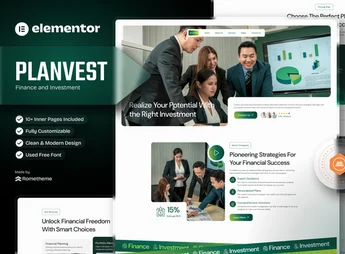 Plantvest – Finance & Invesment Elementor Template Kit