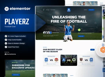 Playerz – Football Team & Sports Club Elementor Template Kit