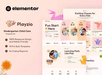 Playzio – Kindergarten Child Care Elementor Template Kit