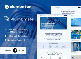 Plumbmate – Plumbing Services Elementor Template Kit