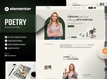 Poetry – Personal Portfolio & Resume Elementor Template Kit
