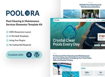 Poolora – Pool Cleaning & Maintenance Services Elementor Template Kit