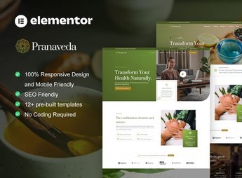 PranaVeda – Ayurveda Treatment & Spa Elementor Pro Template Kit