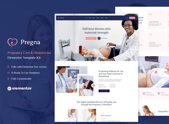 Pregna – Prenatal Care & Obstetrician Elementor Template Kit