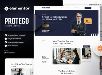 Protego – Lawyers and Attorneys Elementor Template Kits