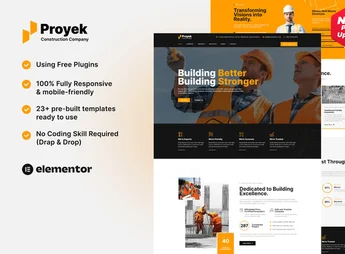 Proyek – Construction Elementor Template Kit