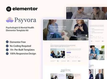 Psyvora – Psychologist & Mental Health Elementor Template Kit