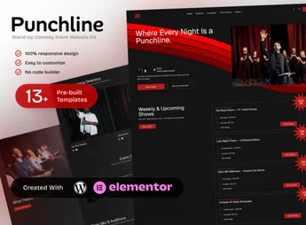 Punchline – Stand Up Comedy & Event Elementor Template Kit