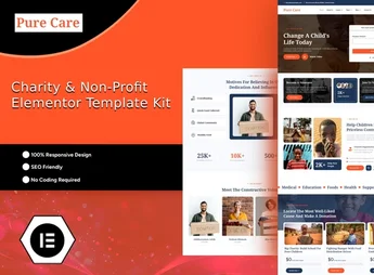 Purecare – Charity Elementor Template Kit