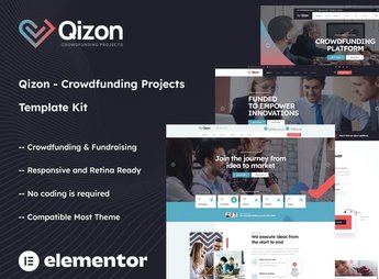 Qizon – Crowdfunding Projects Elementor Template Kit