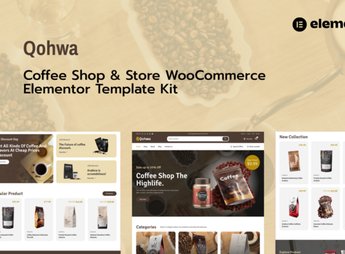 Qohwa – Coffee Shop & Store Ecommerce Elementor Pro Template Kit