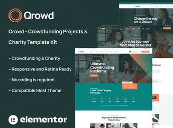 Qrowd – Crowdfunding Projects & Charity Template Kit