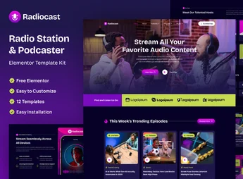 Radiocast – Radio Station & Podcaster Elementor Template Kit