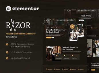 Razor – Modern Barbershop Elementor Template Kit